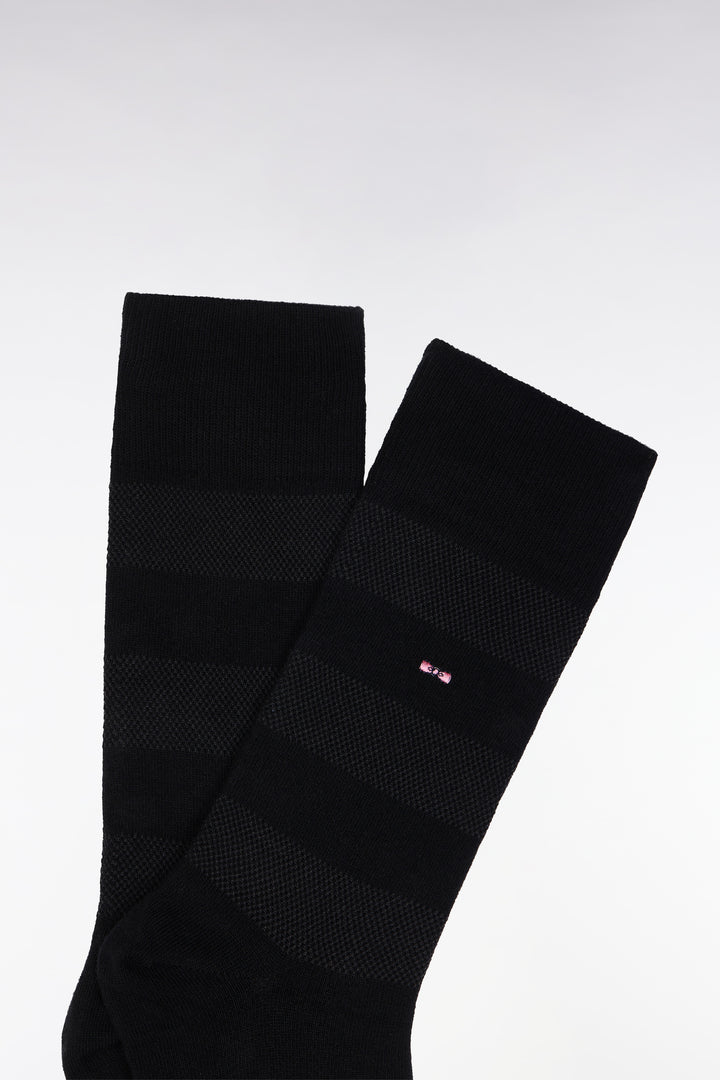 Chaussettes cerclées en coton stretch mélangé noires