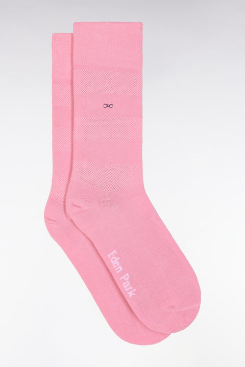 Pink stretch cotton-blend full-rim socks - Image 1