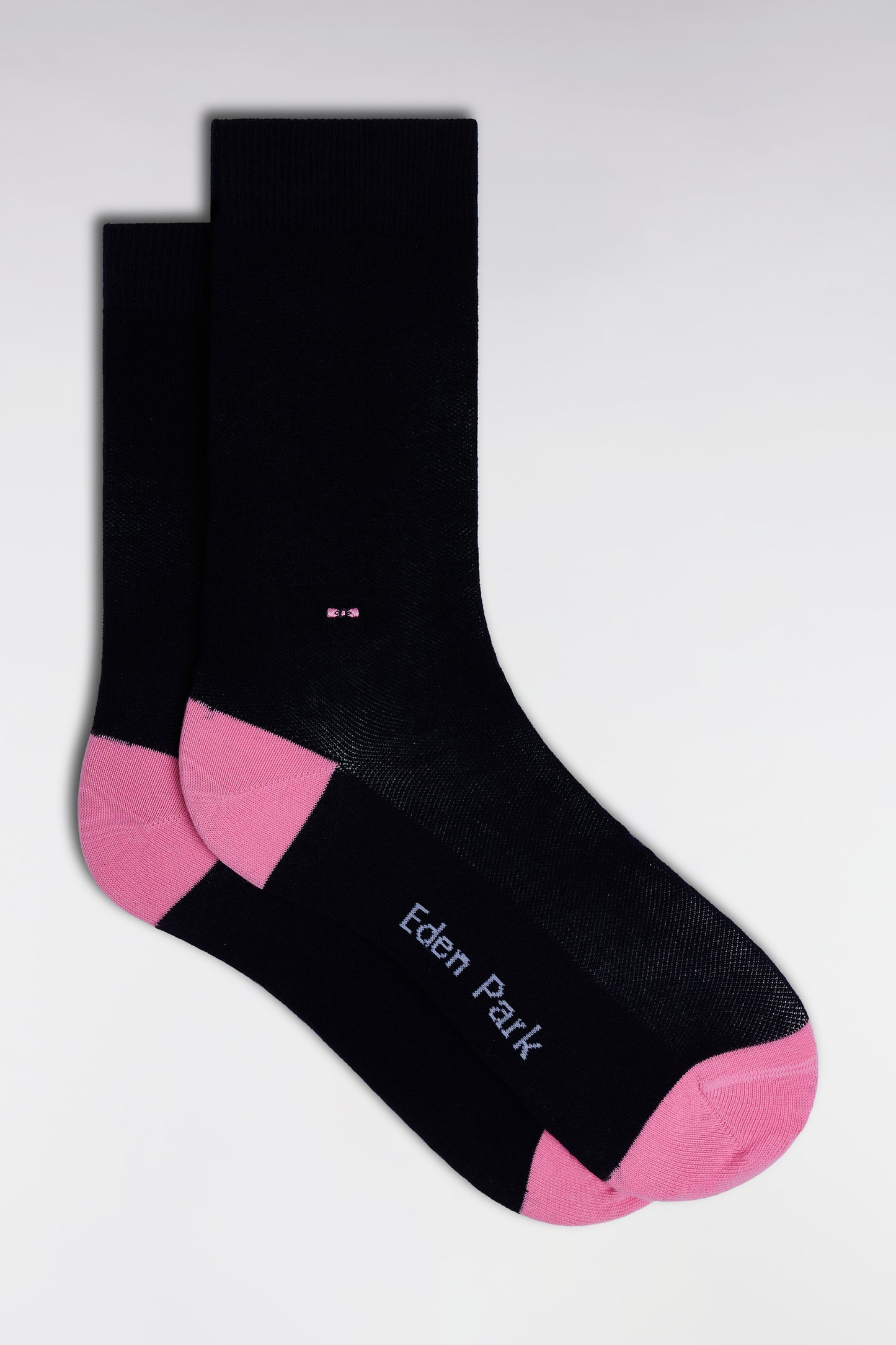 Plain navy stretch cotton-blend socks