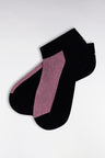 Sky blue and navy two-tone low socks in stretch cotton blend
