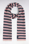 Cotton blend scarf with pink pinstripes