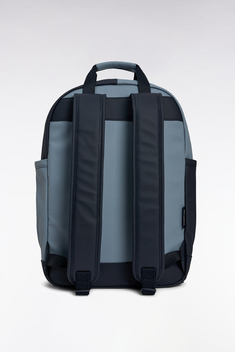 Cut and sew colorblock backpack in navy and grey rubber - Image 2