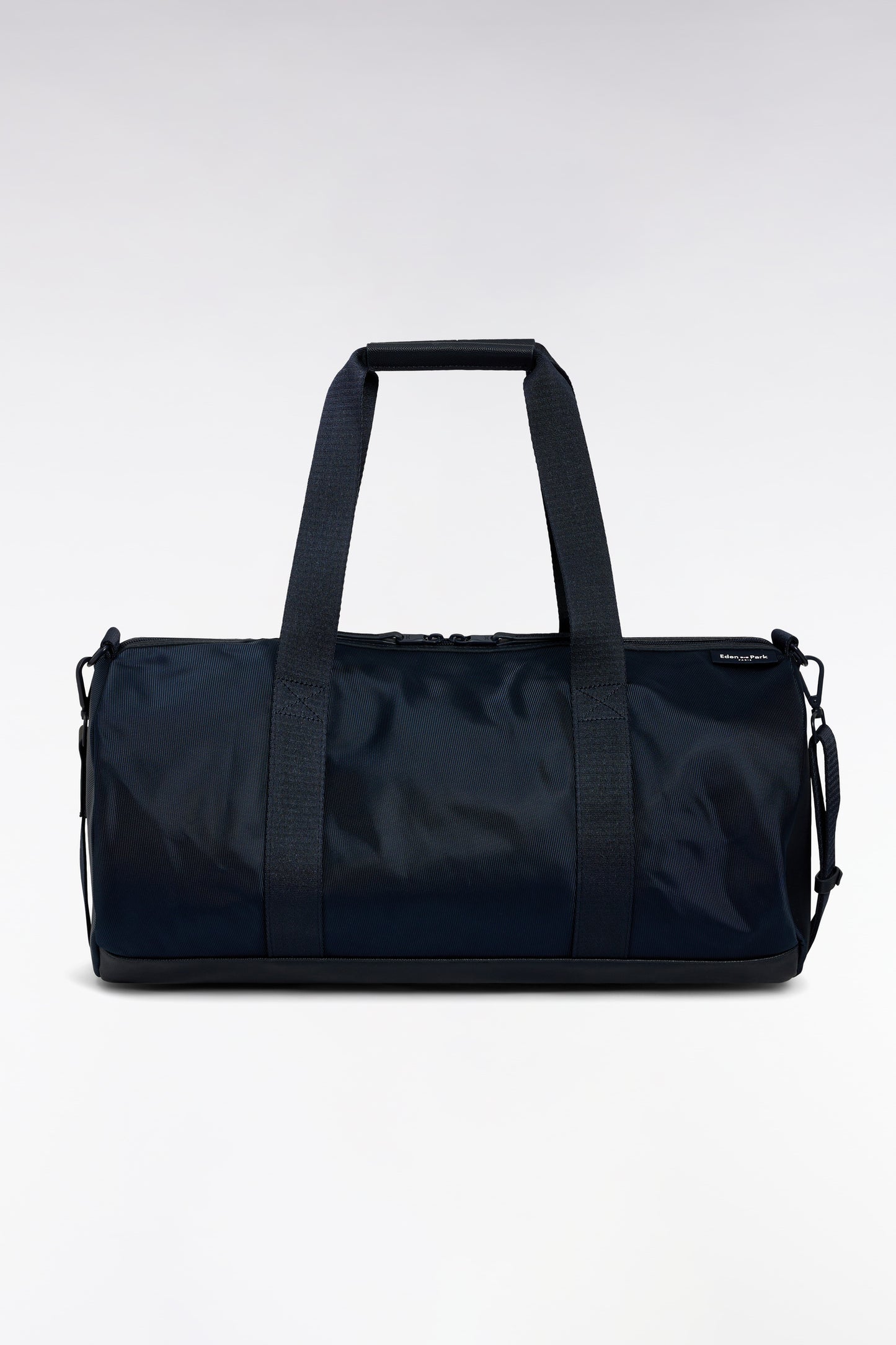 Sac de sport marine et noir en cuir et tissu