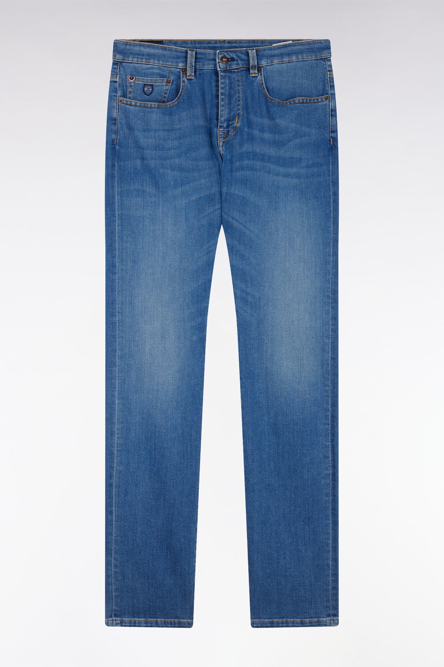 Jean 5 poches en denim stretch délavage stone wash medium coupe slim