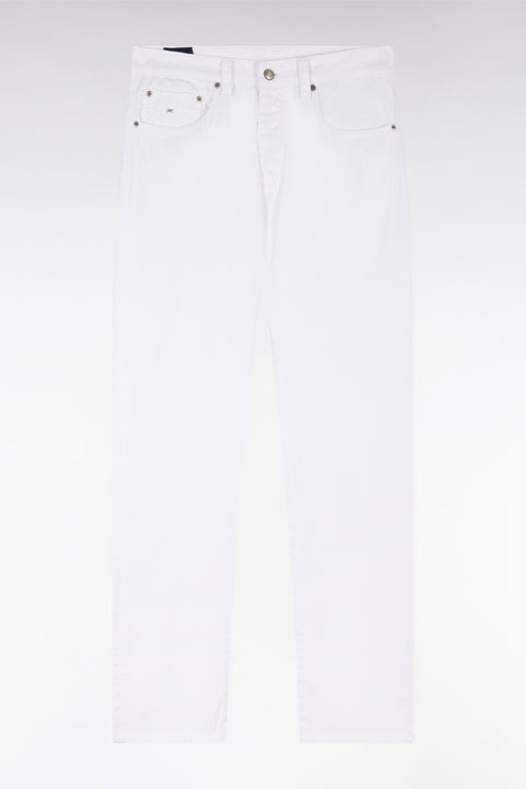 Straight-fit white stretch denim 5-pocket jeans - Image 2