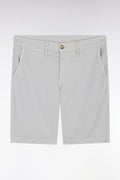 Bermuda chino en coton stretch gris coupe droite