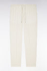 Ecru tennis stripe elastic pants