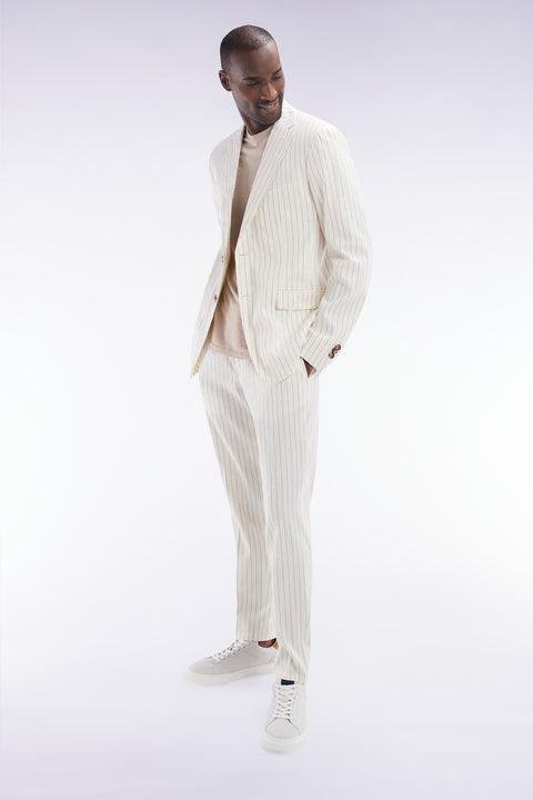 Ecru tennis stripe elastic pants - Image 3