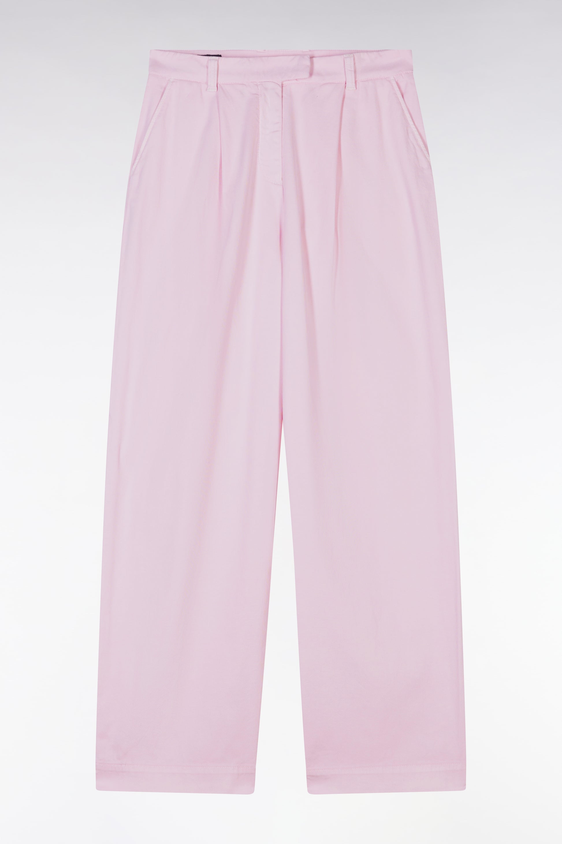 Pantalon en coton stretch rose coupe décontractée