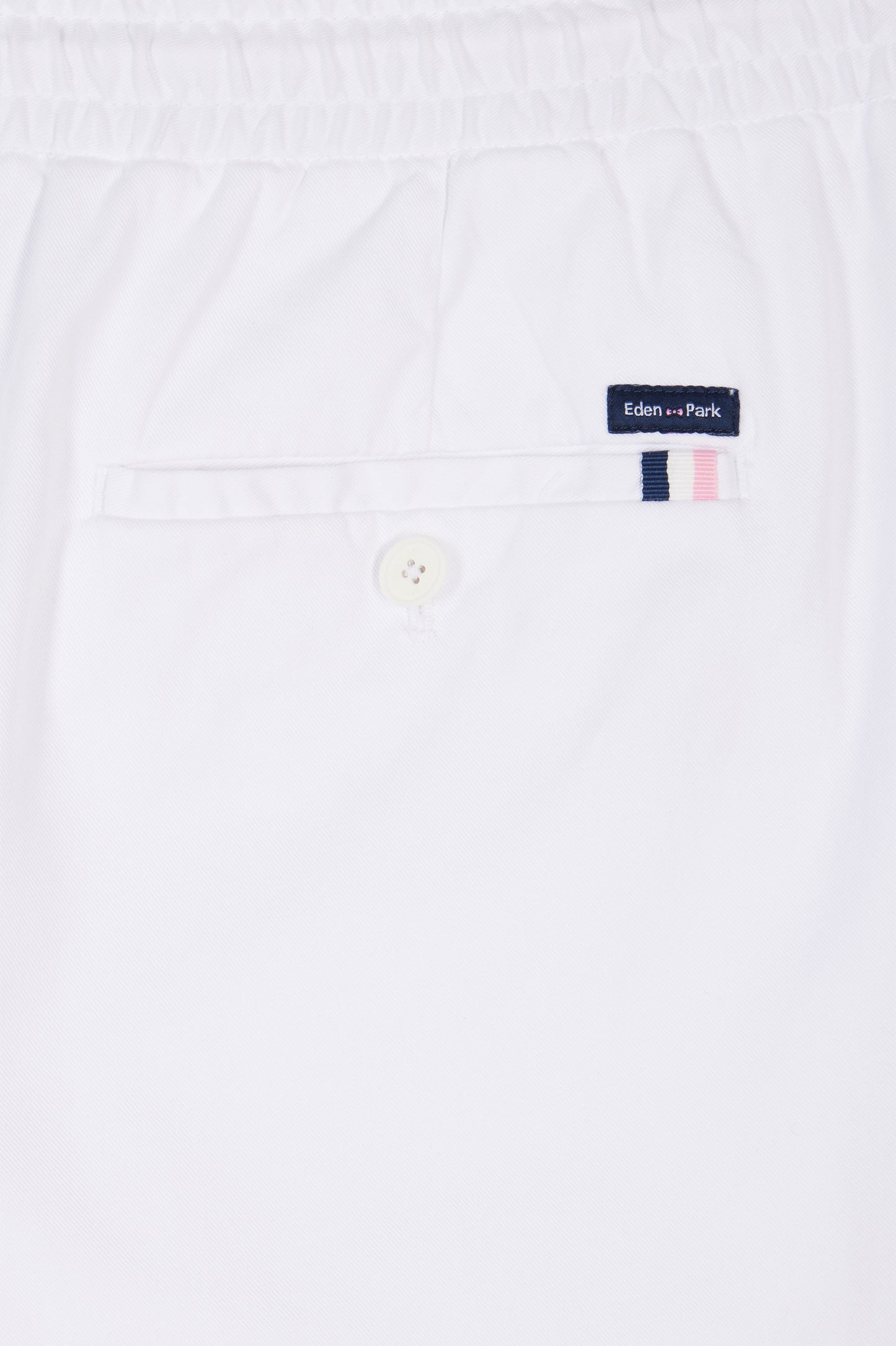 Elastic chinos in white stretch cotton - lyocell blend