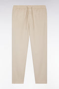 Pantalon à taille élastique en coton stretch coupe Modern beige