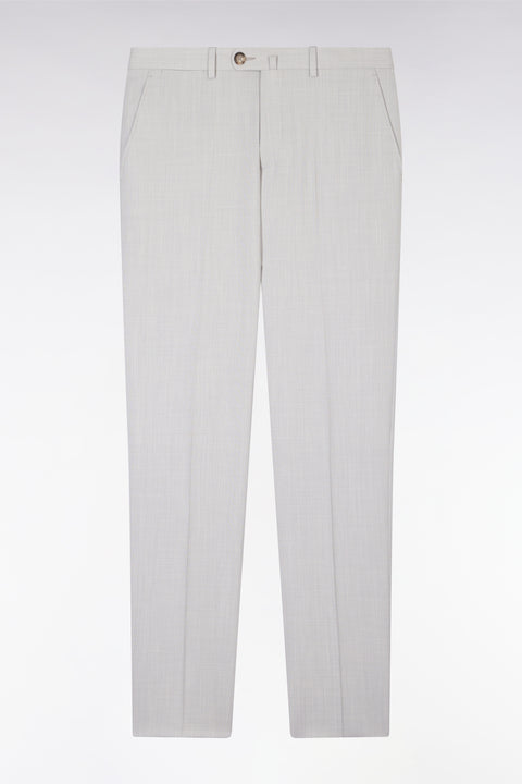 Elasticated trousers in grey stretch wool and cotton blend - Image 2