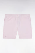 Short à taille élastique en coton stretch uni rose