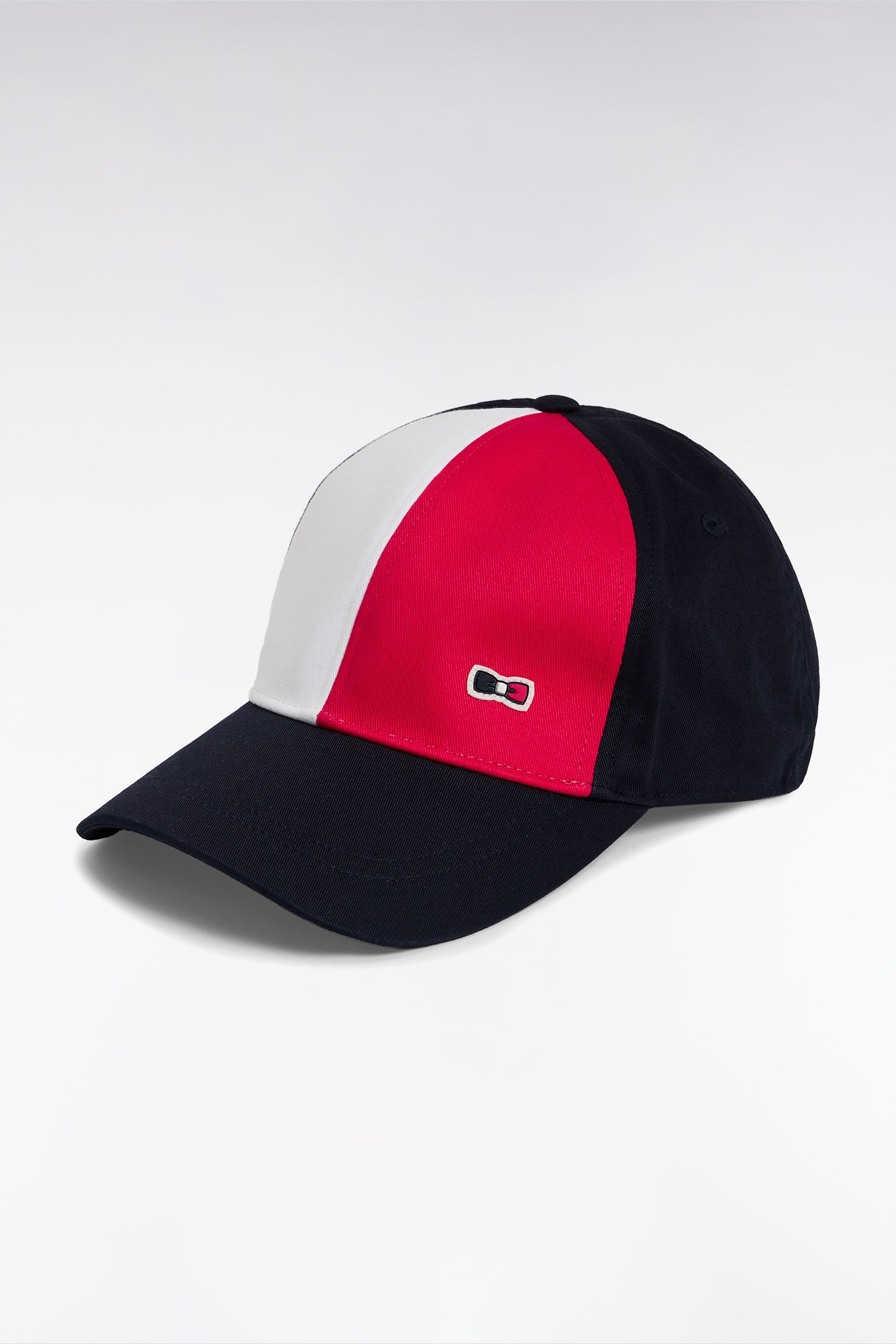 Casquette tricolore en twill de coton fuchsia