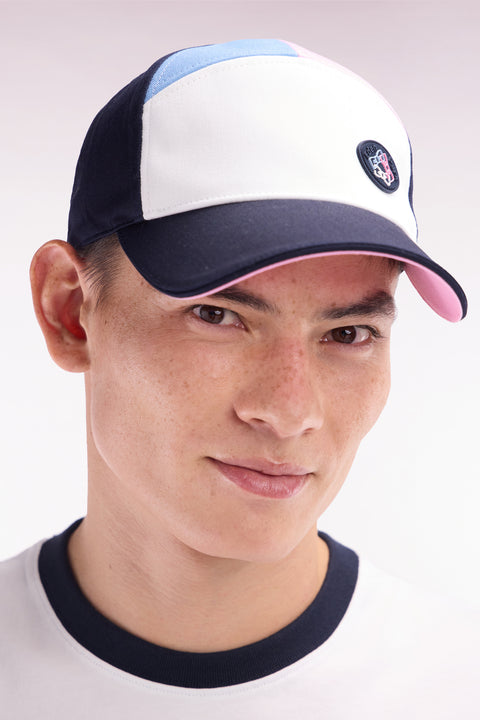 Tricolor cotton twill cap with silicone badge - Image 1