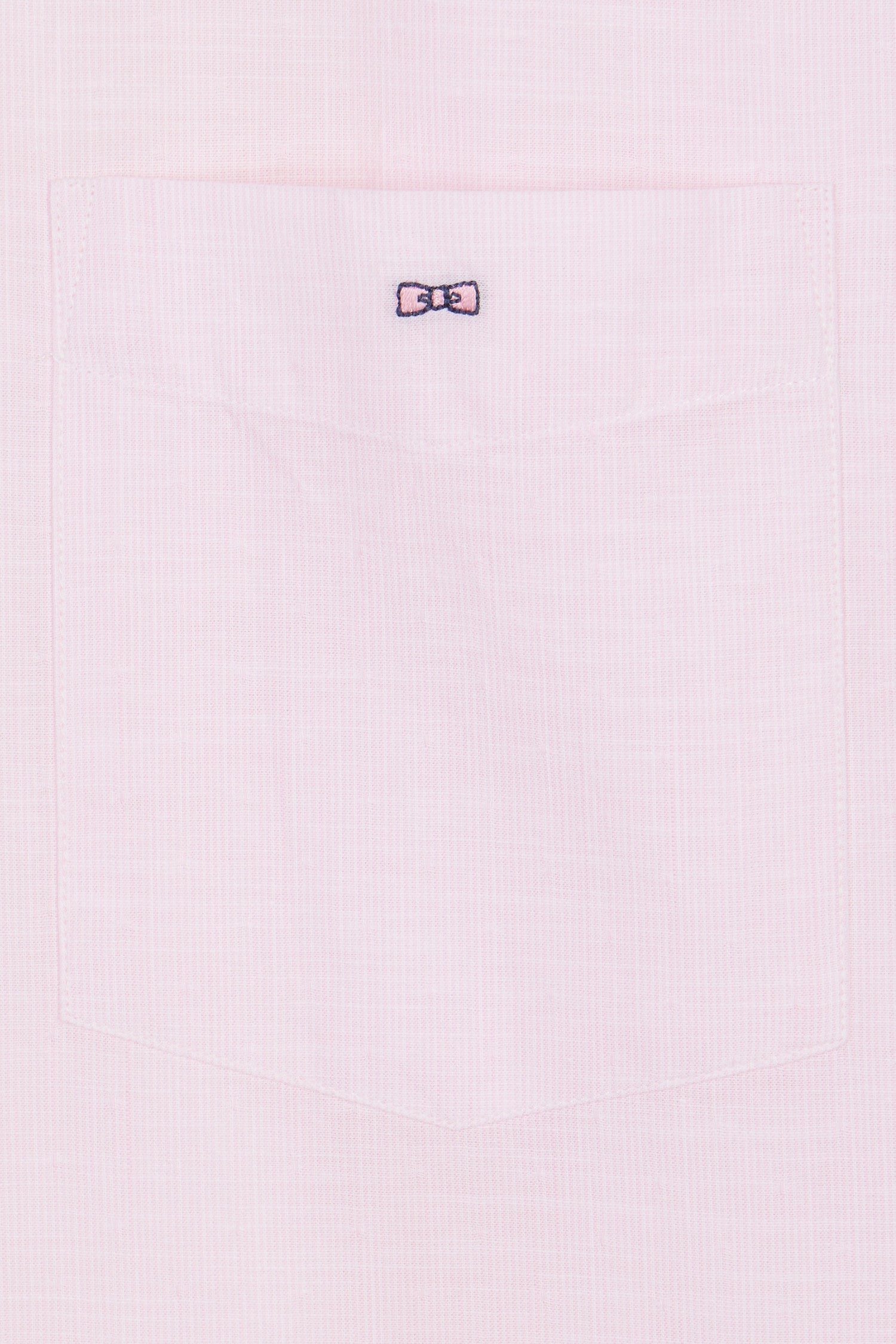 Chemise à manches courtes en coton rose coupe droite