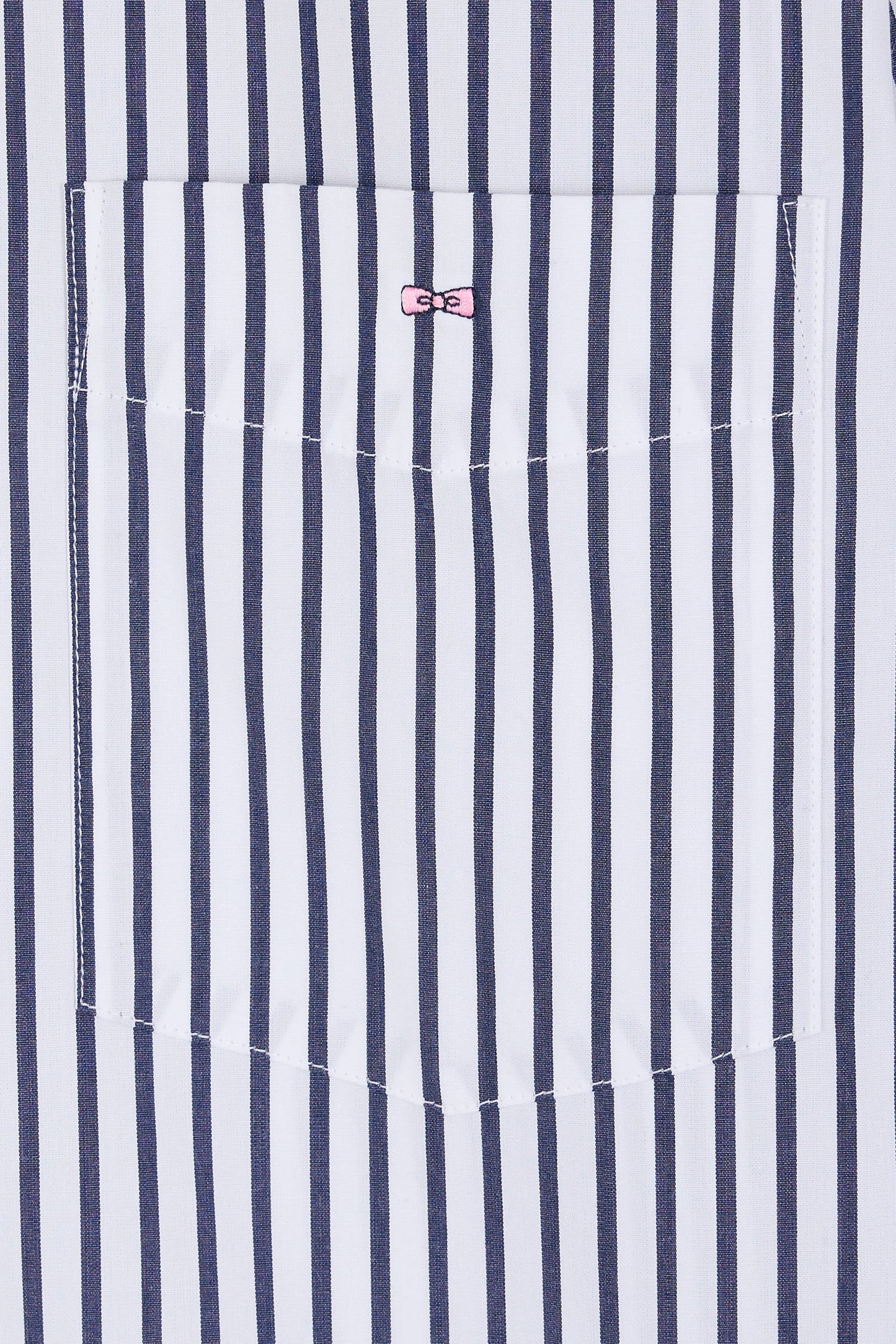 Straight-fit striped blue cotton shirt