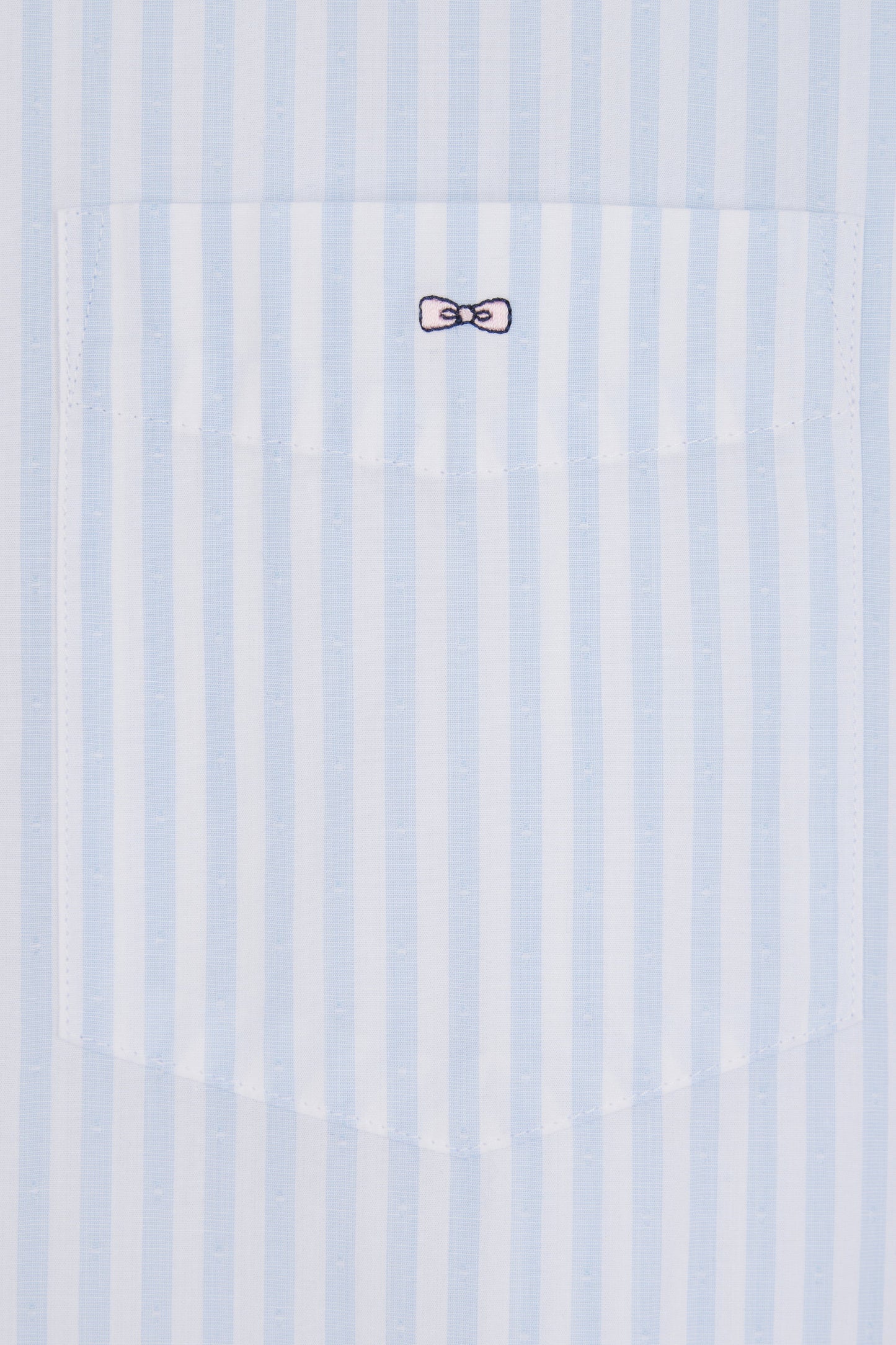 Straight-fit sky blue striped cotton shirt