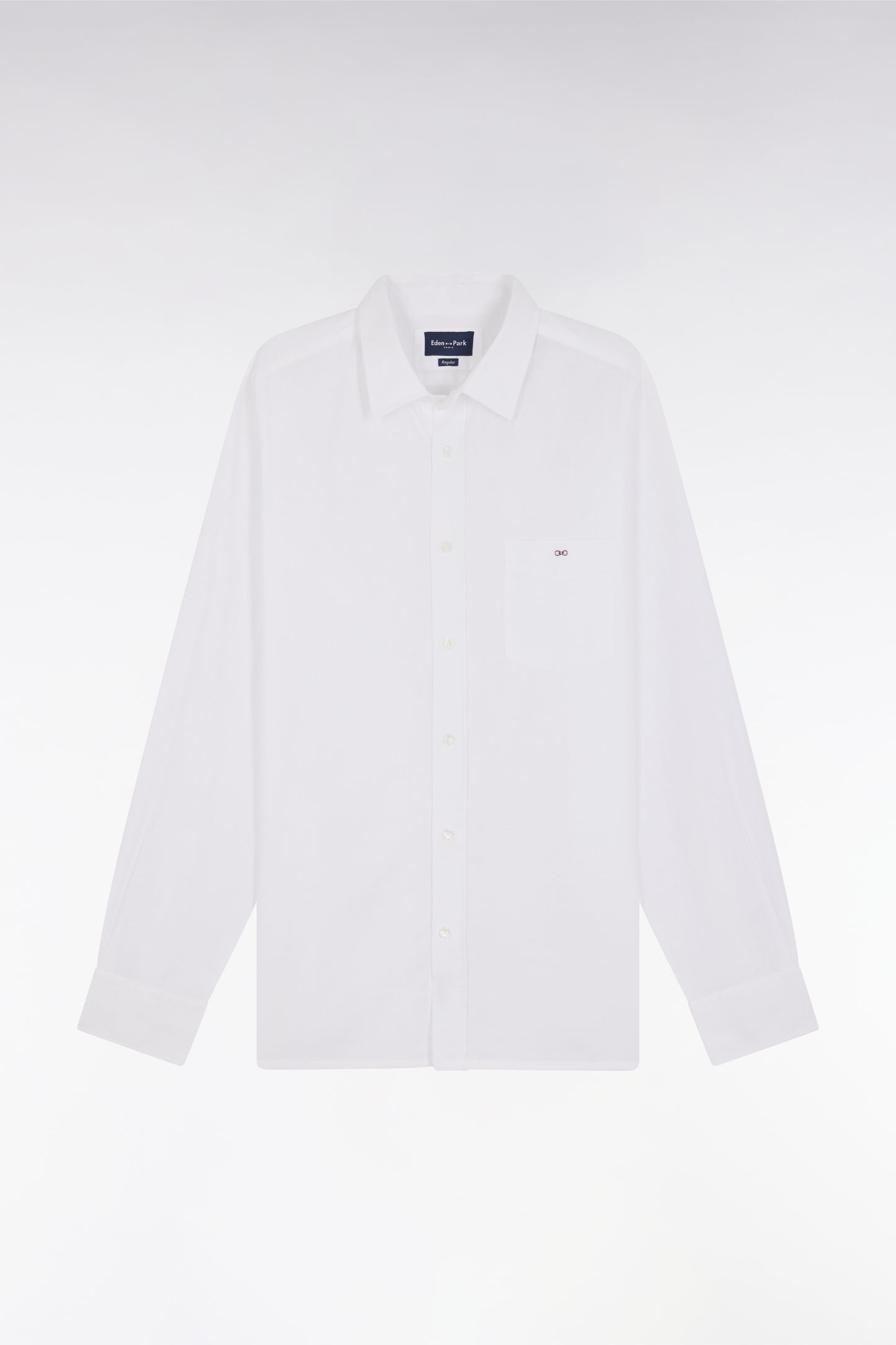 White cotton shirt with patch pocket