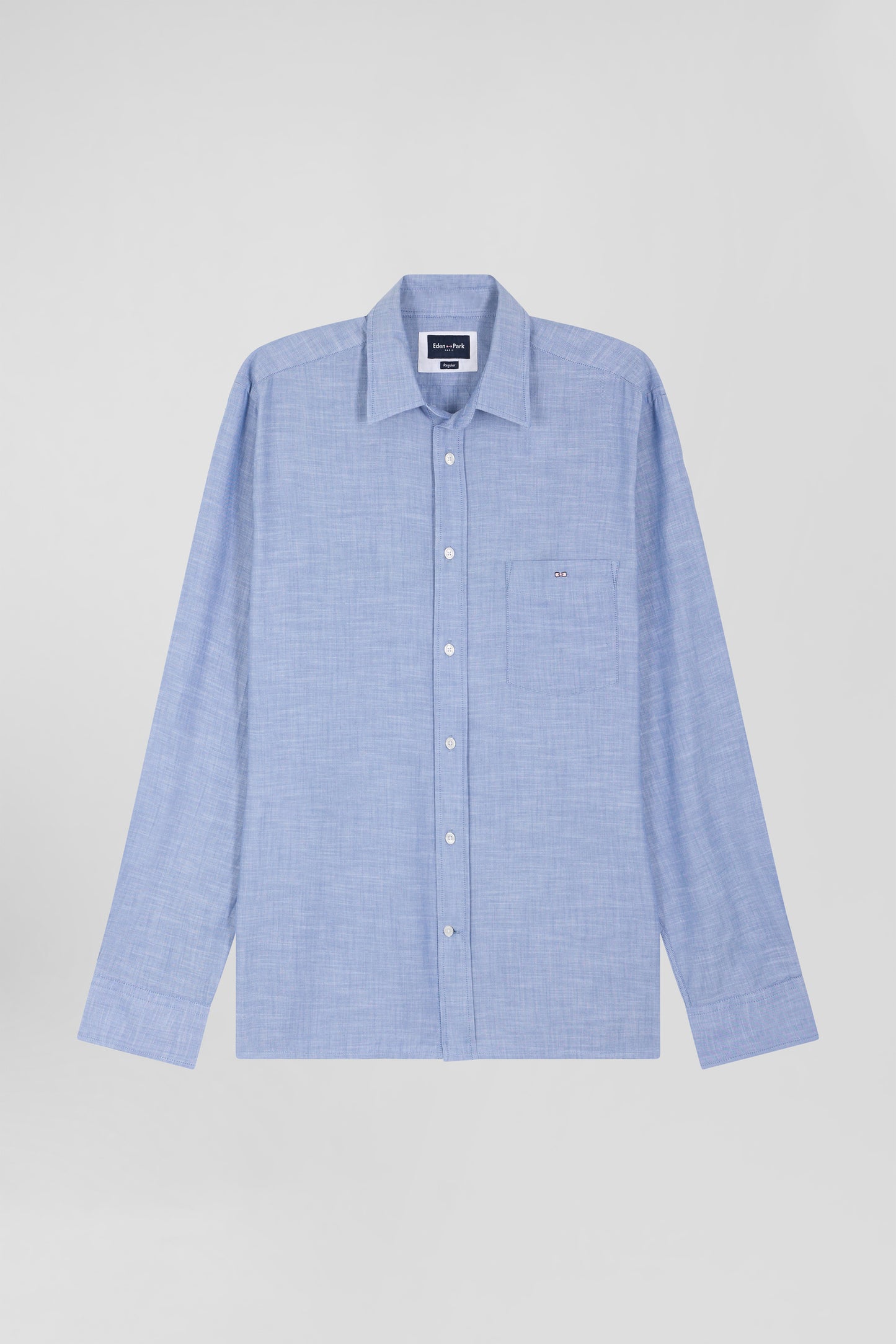 Grey cotton shirt with patch pocket