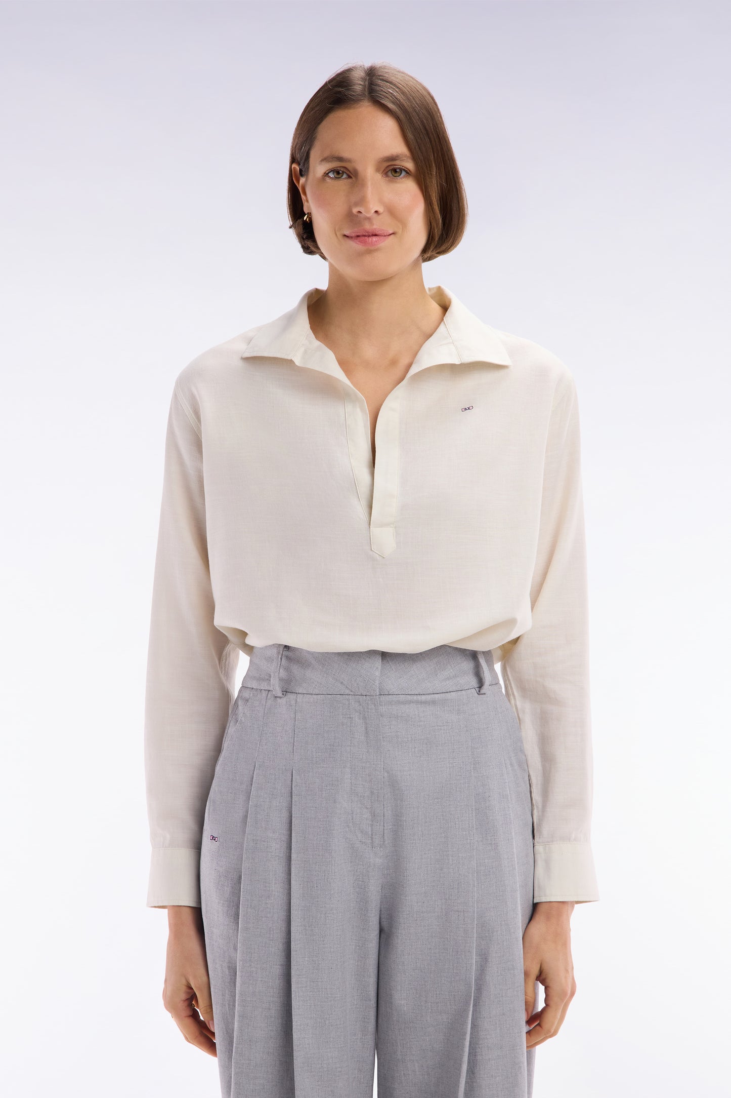 Relaxed-fit ecru cotton shirt