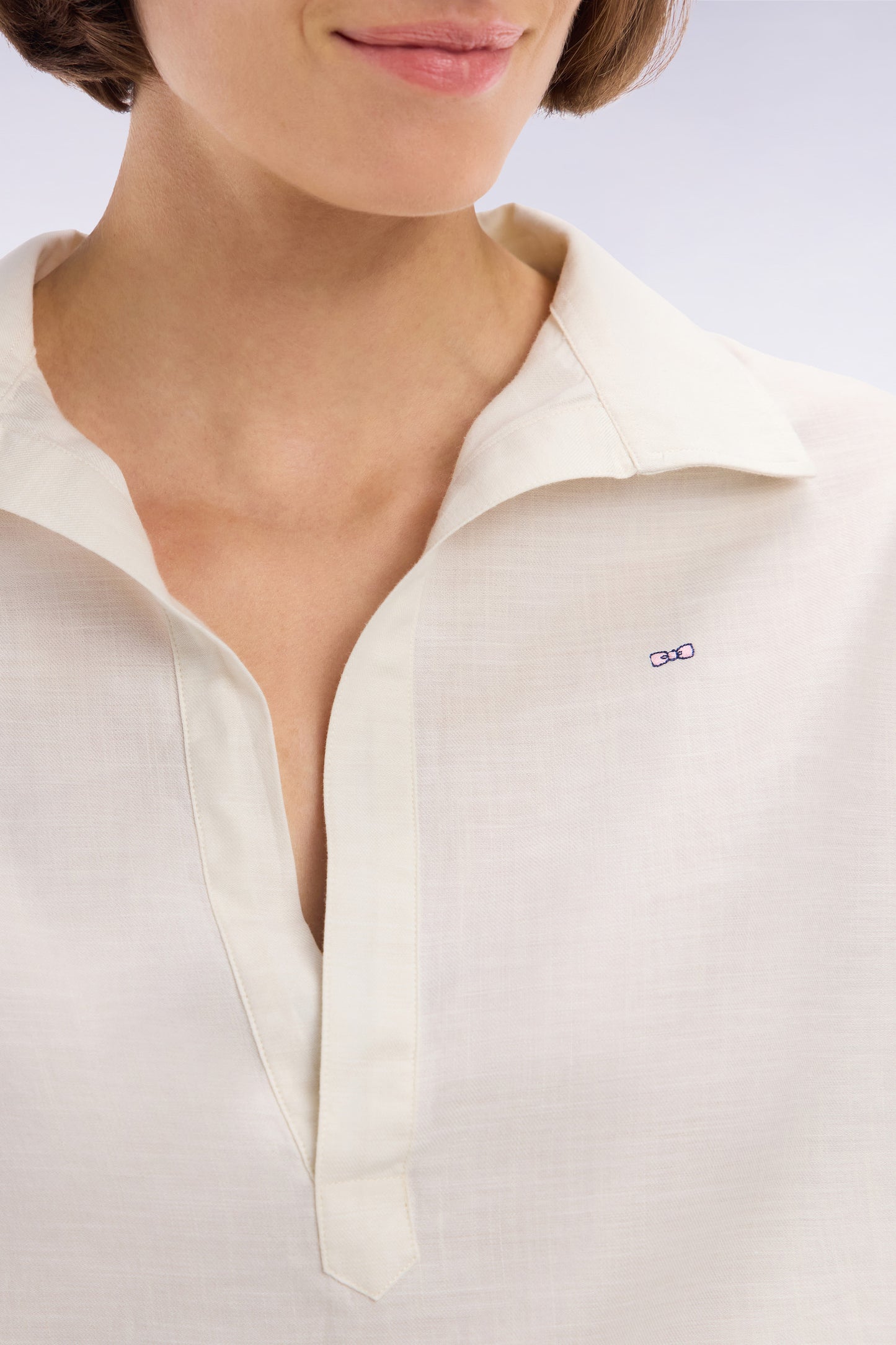 Relaxed-fit ecru cotton shirt