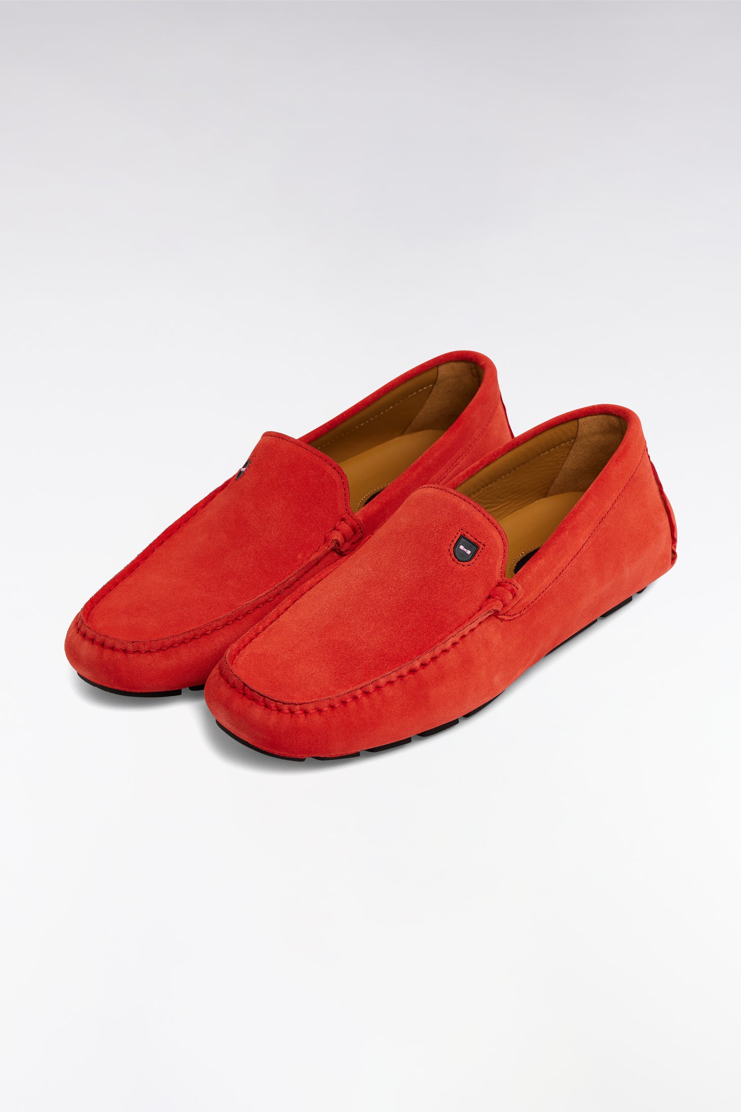 Mocassins en cuir suédé rouges