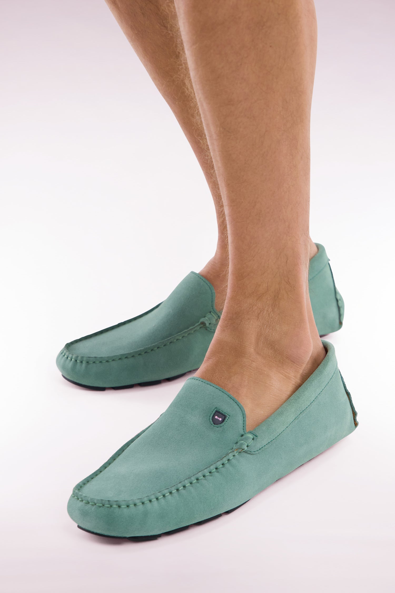 Mocassins en cuir suédé verts