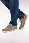 Camel suede leather boat shoes style loafers