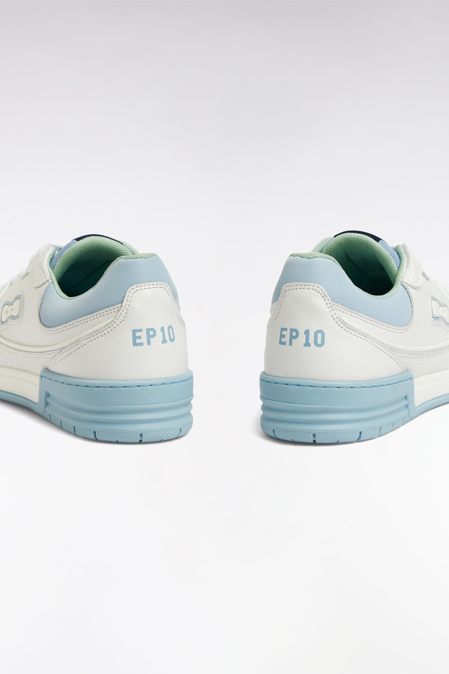 White and sea green EP10 leather sneakers