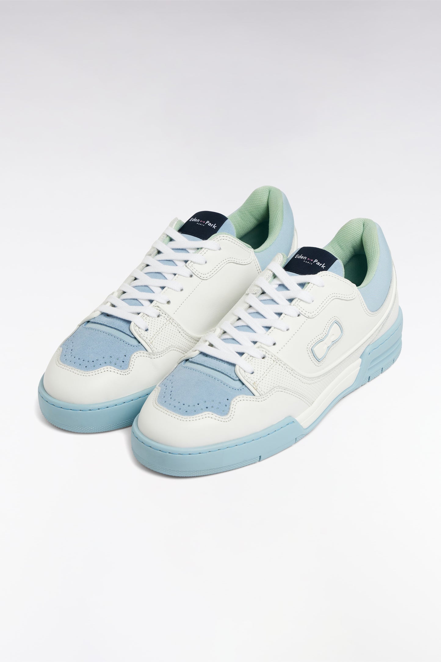 White and sea green EP10 leather sneakers
