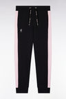 New Zealand relaxed-fit black and pink cotton fleece joggers
