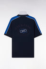 Straight cut and sew short-sleeved rugby jersey in navy cotton