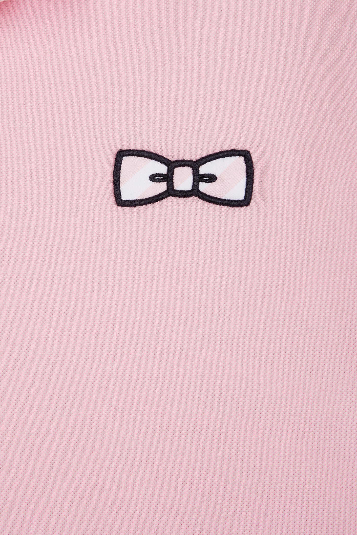 Relaxed-fit short-sleeved polo shirt in pink cotton with tone-on-tone embroidery