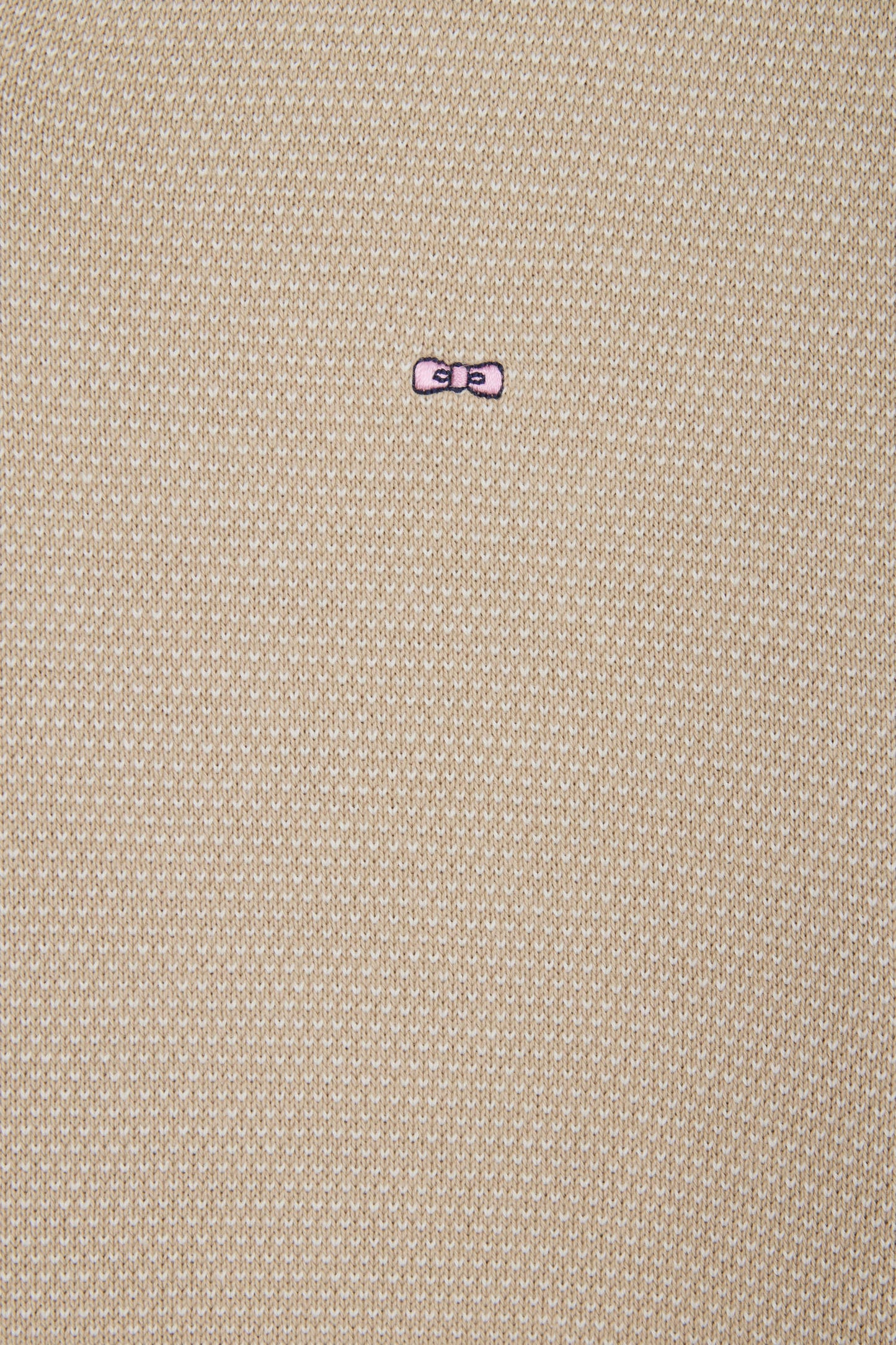 Straight-cut beige cotton polo neck jumper