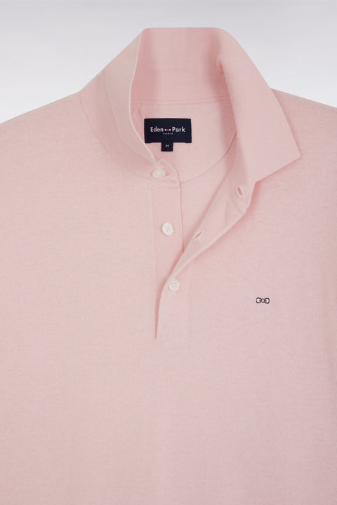 Straight-fit pink cotton-silk-blend polo neck jumper - Image 2