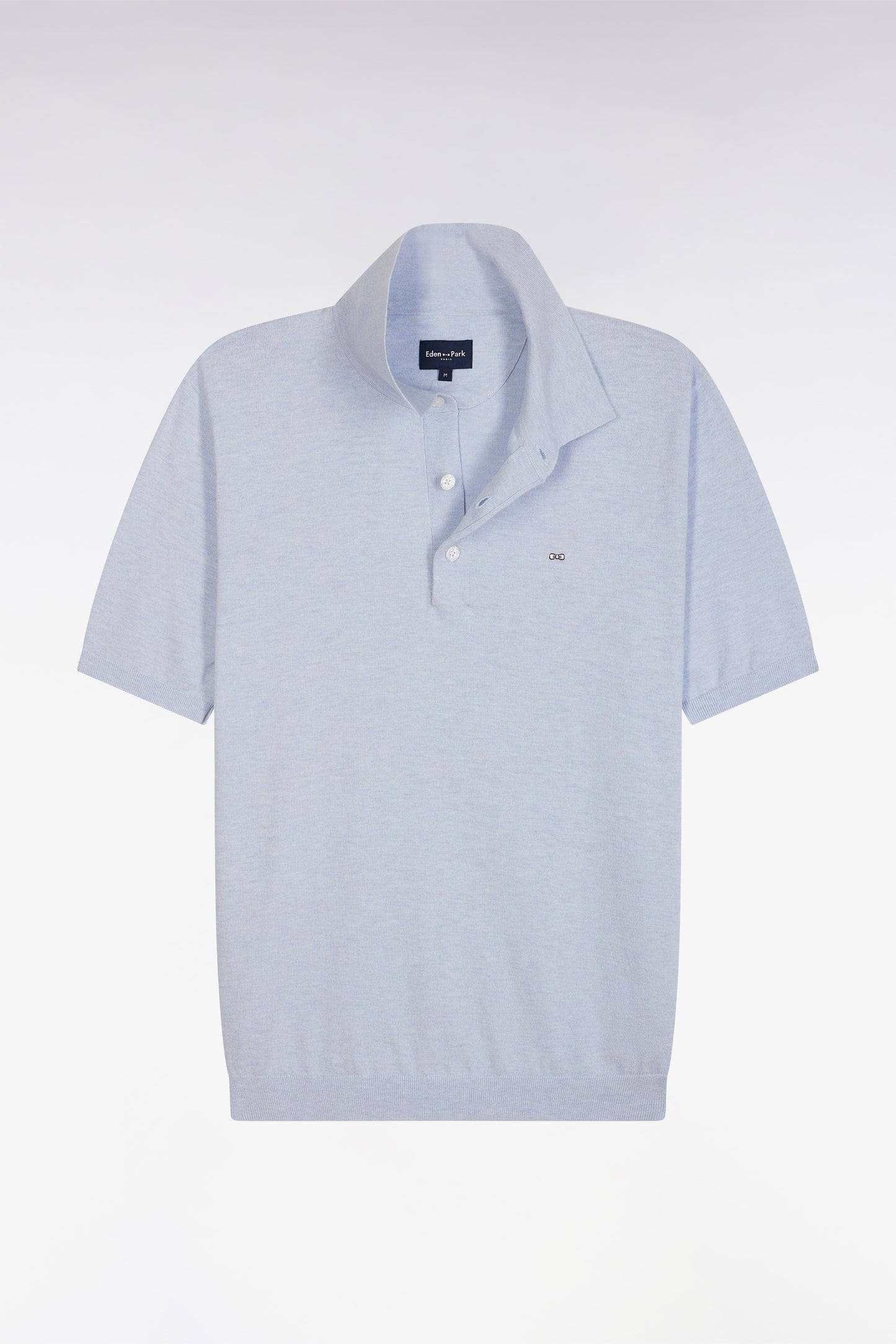 Straight-fit light grey cotton-silk-blend polo neck jumper