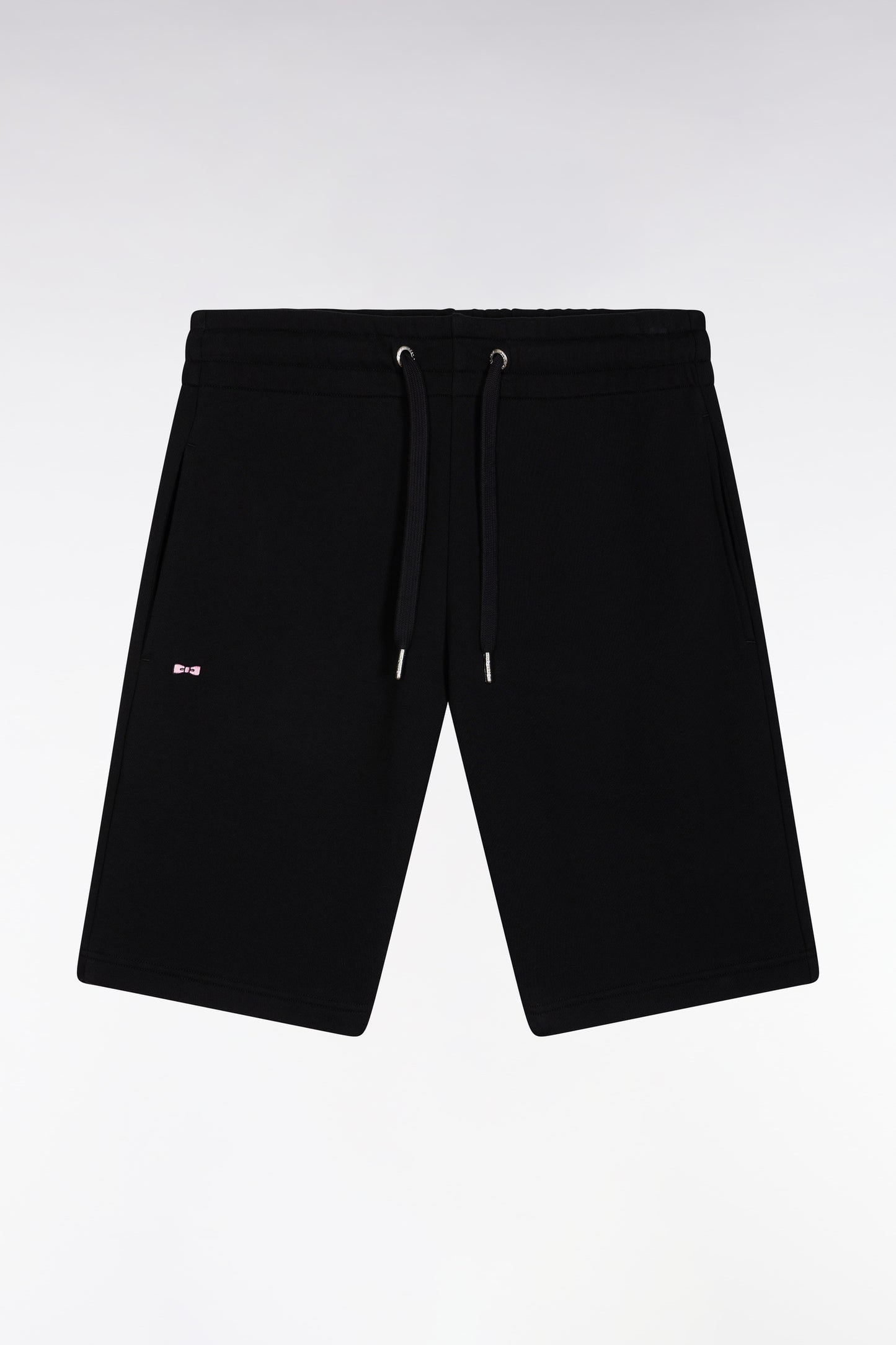 Short en molleton coton noir coupe droite