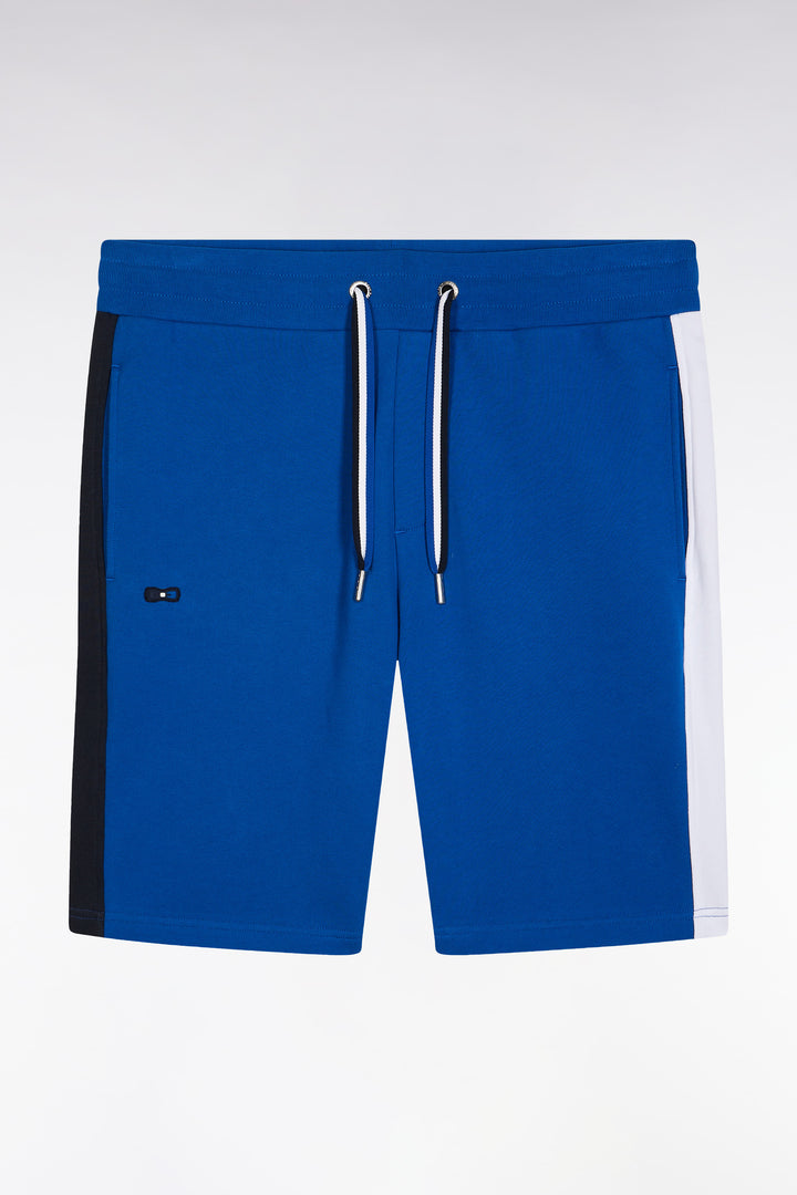 Short en molleton coton bleu coupe décontractée