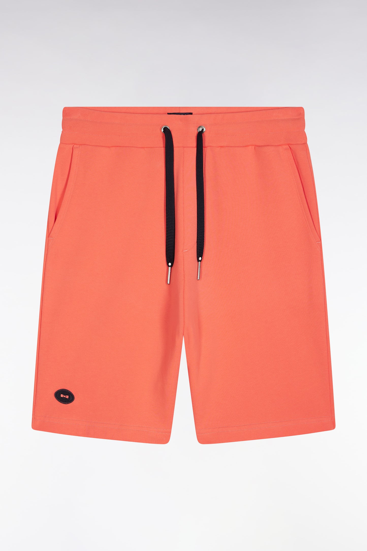 Short en molleton coton corail coupe décontractée