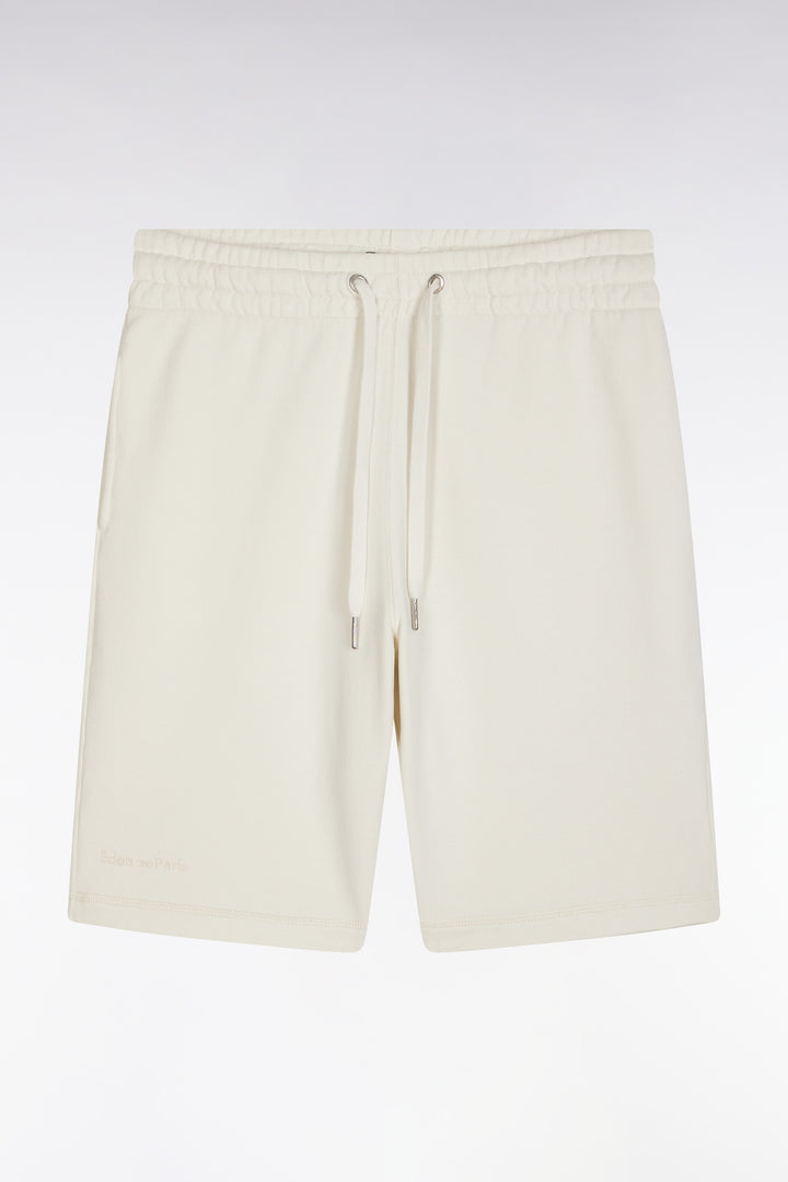 Short en molleton coton beige coupe décontractée