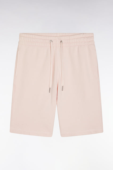 Relaxed-fit light pink cotton fleece shorts - Image 2
