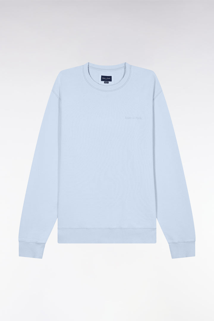 Sweatshirt surteint à col rond en molleton coton ciel coupe décontractée