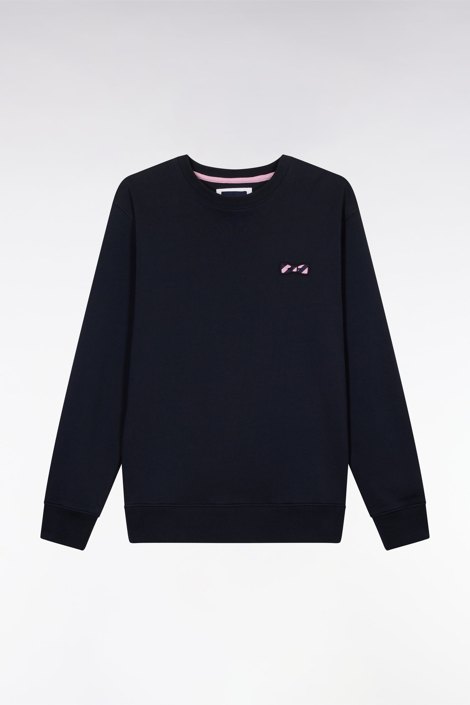 Sweatshirt à col rond en molleton coton marine