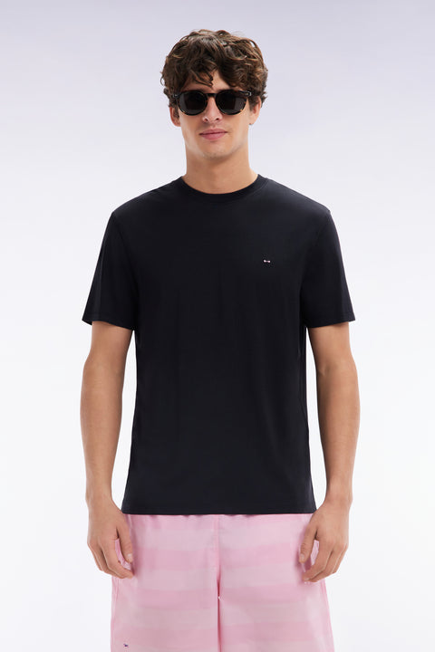 Straight-fit black short-sleeved T-shirt - Image 1