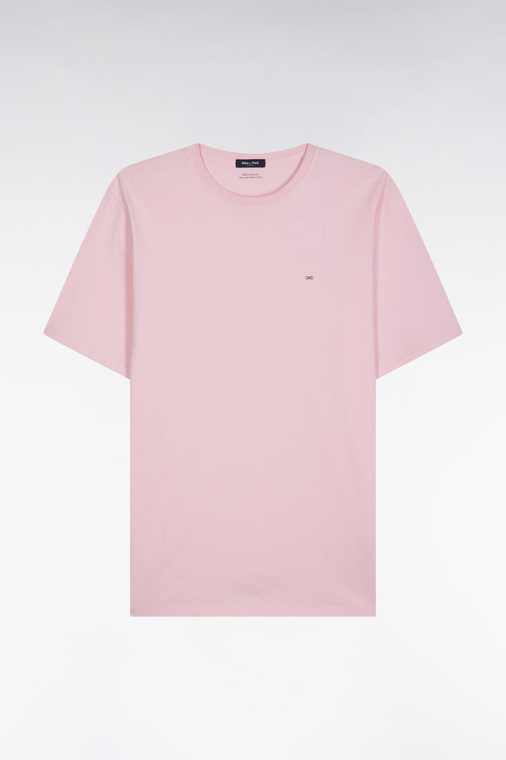 T-shirt en coton Pima rose coupe droite