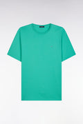 T-shirt en coton Pima vert coupe droite