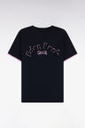 Straight-fit navy cotton T-shirt with Eden Park bow tie embroidery