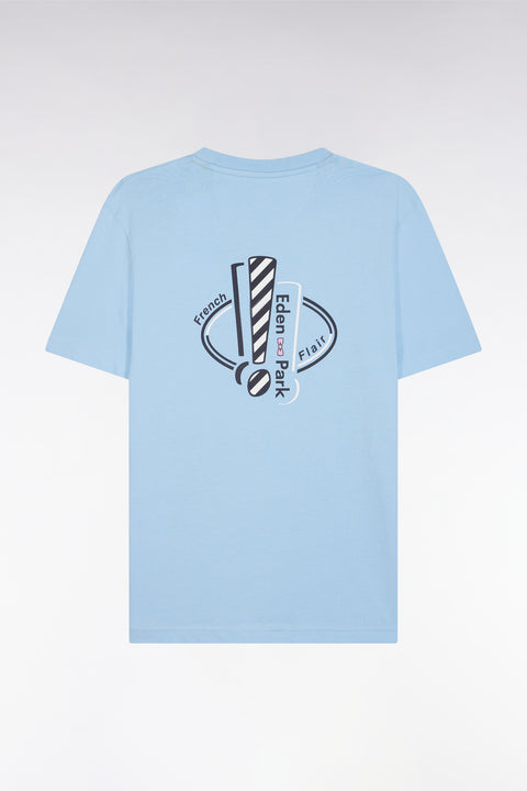 Straight-fit screen-printed sky blue cotton T-shirt - Image 2