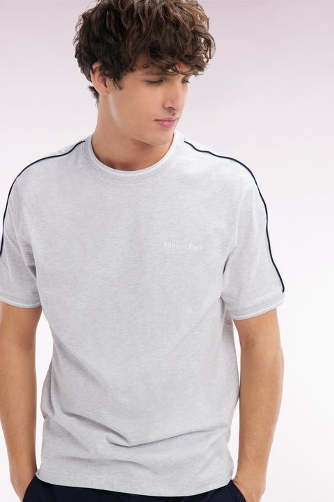 Grey cotton T-shirt, relaxed fit - Image 3